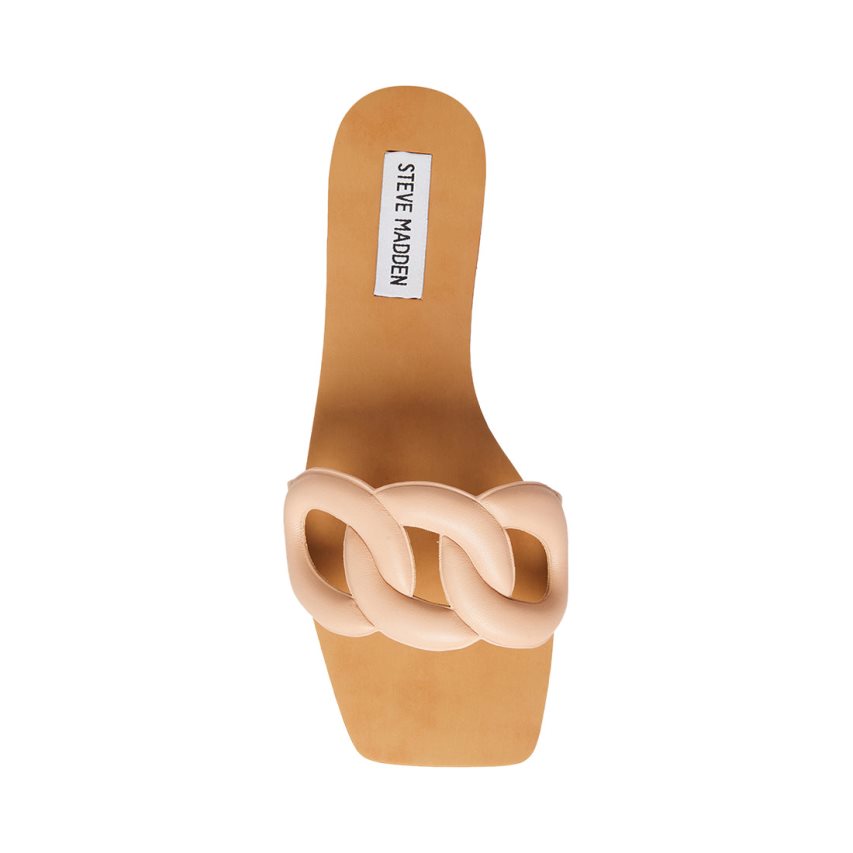 Pink Steve Madden Marcie Leather Women's Slides | PH 4657FZX